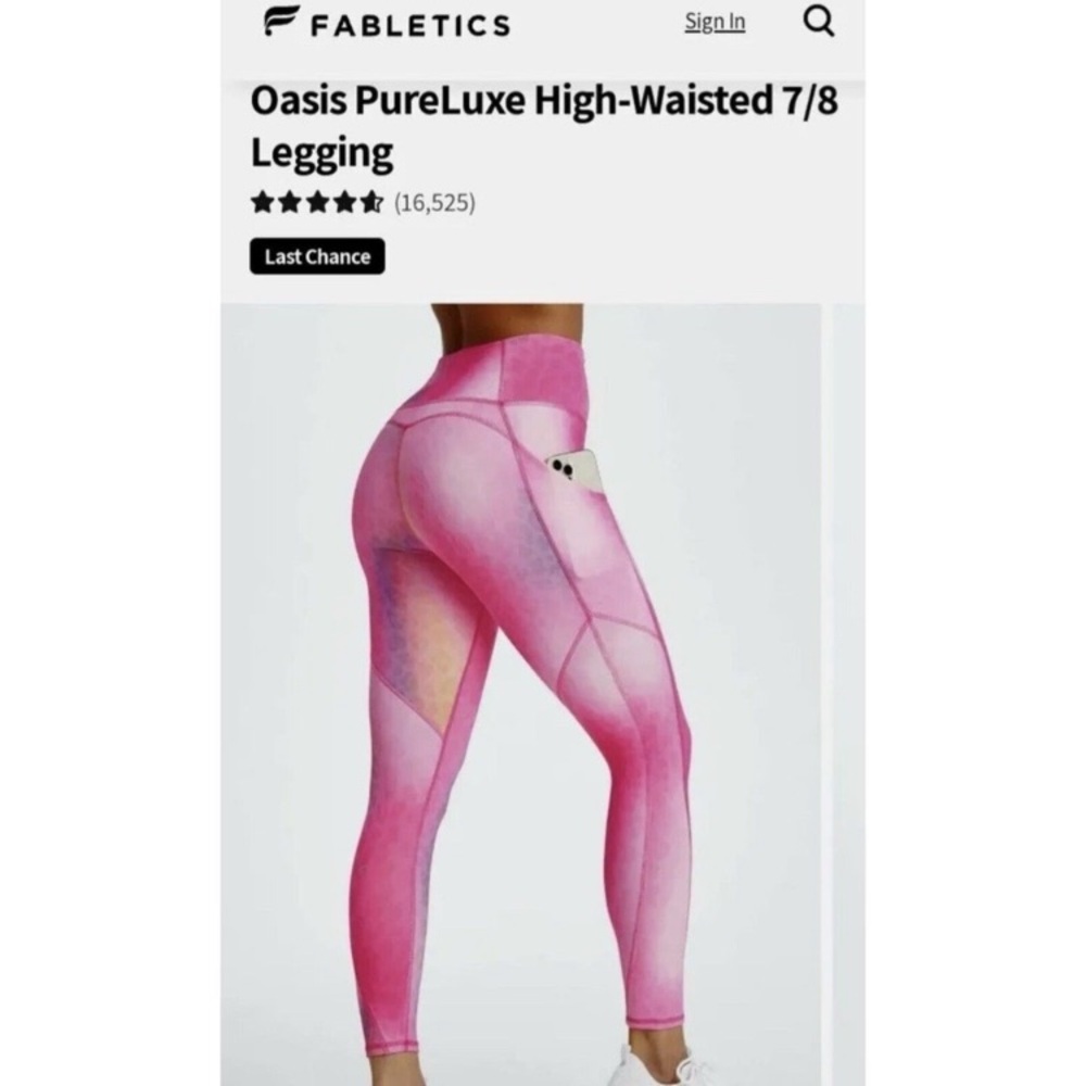 NWT Fabletics Oasis PureLuxe High Waisted 7/8 Leggings - Picture 9 of 9